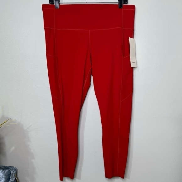 Lululemon Fast and Free High Rise Tights Dark Red Leggings 14 Nwt - Picture 4 of 9